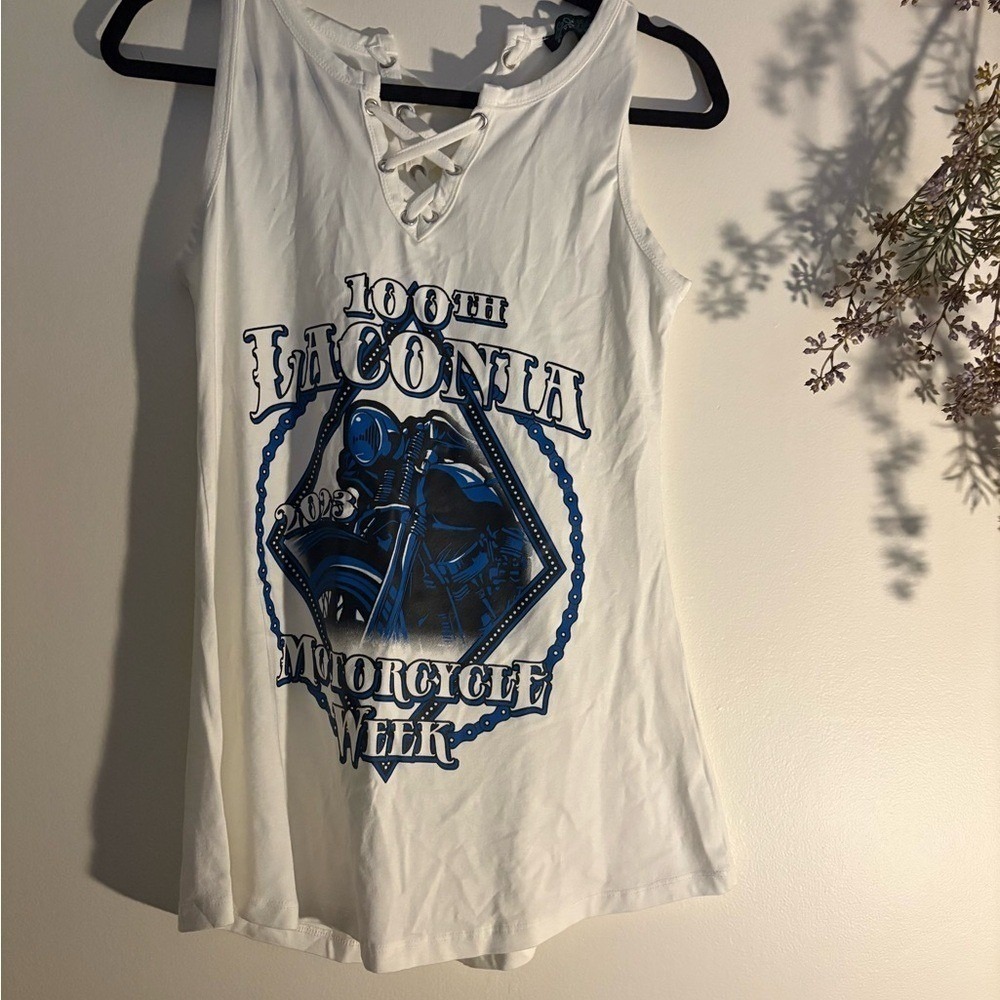 Y2k Lace Up Biker Tank Small